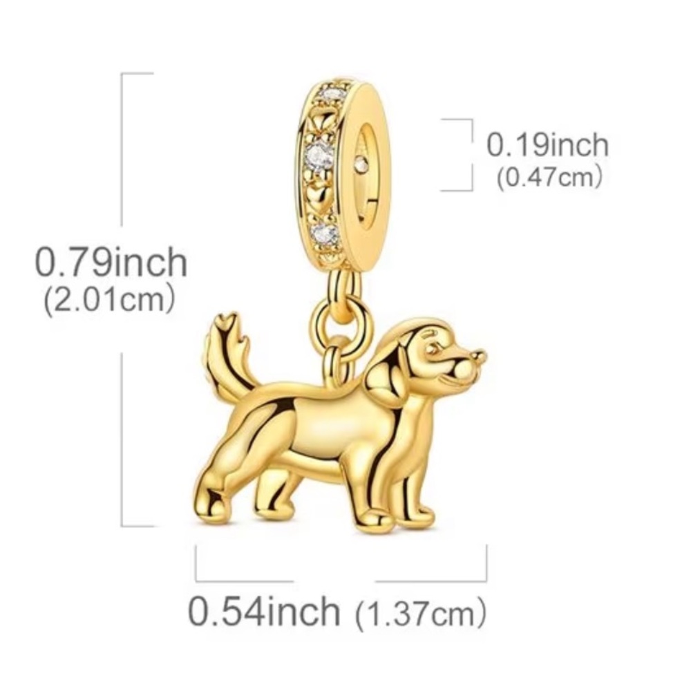 🌹5 for $25🌹Golden Retriever Charm with Rhinestones